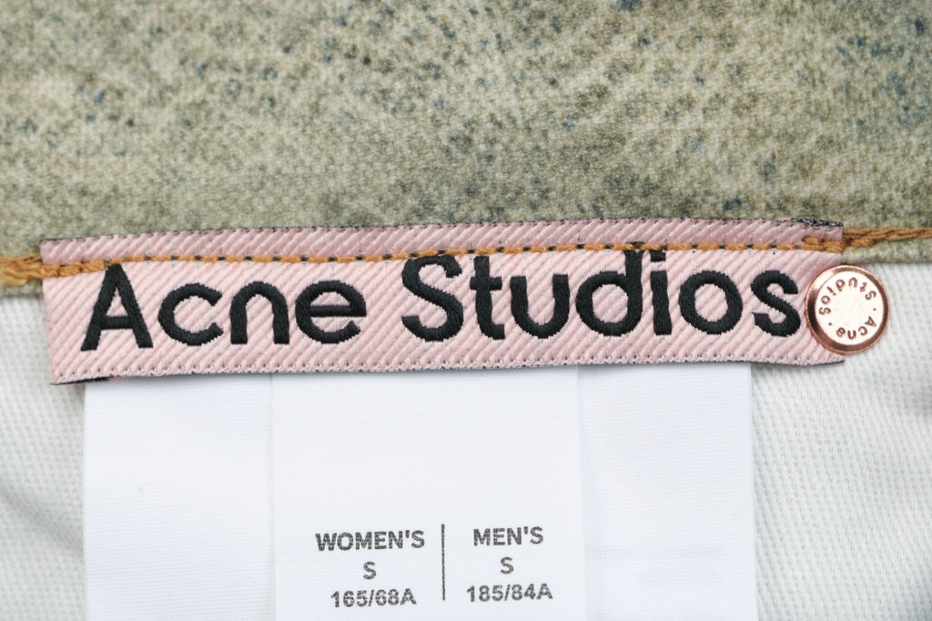 Acne Studios Lace and Pearl Chain Print Denim Trousers - Blue