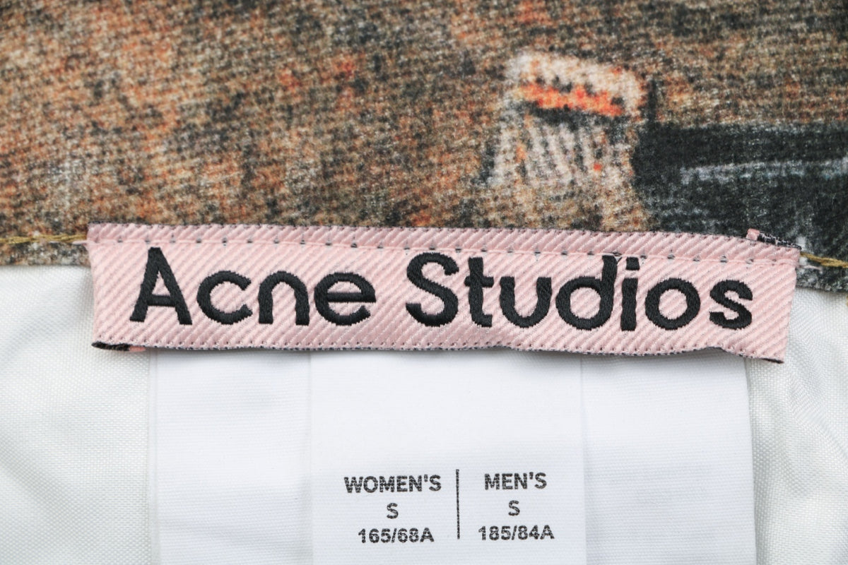 Acne Studios Multi-Belt Graphic Print Denim Trousers - Orange / Teal