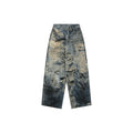 Acne Studios Distressed Trompe-L'Oeil Graffiti Print Denim Trousers - Indigo Multi