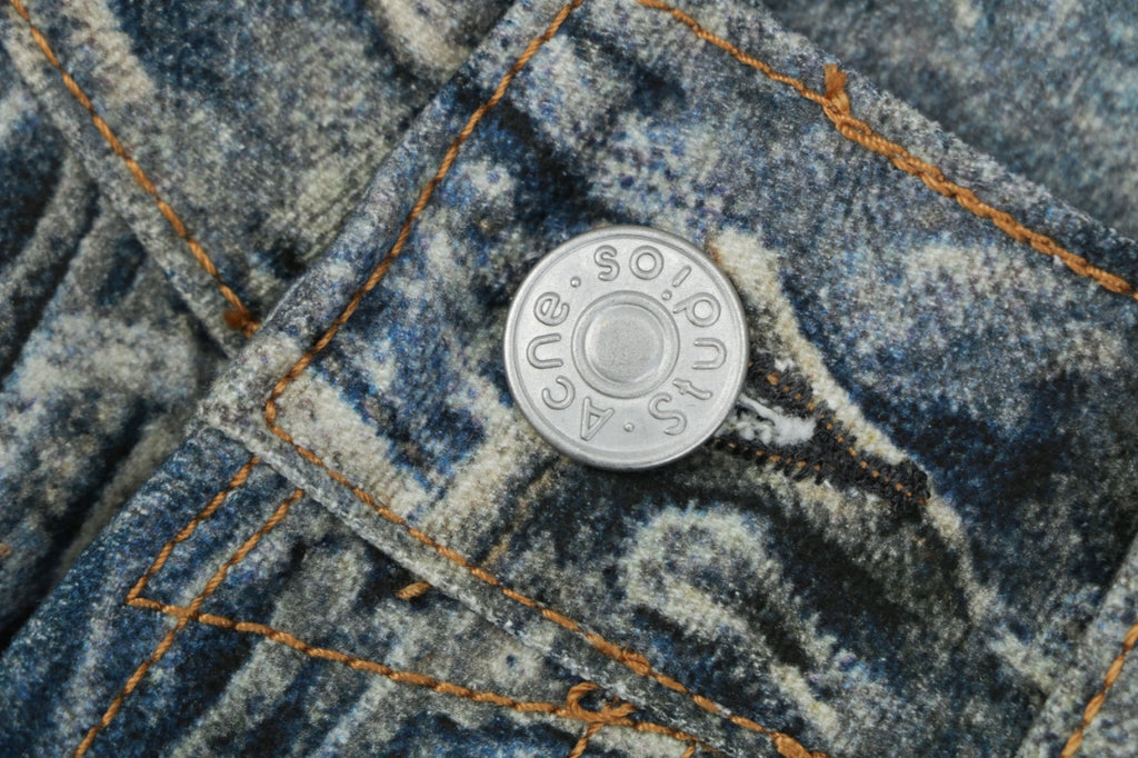 Acne Studios Distressed Trompe-L'Oeil Graffiti Print Denim Trousers - Indigo Multi