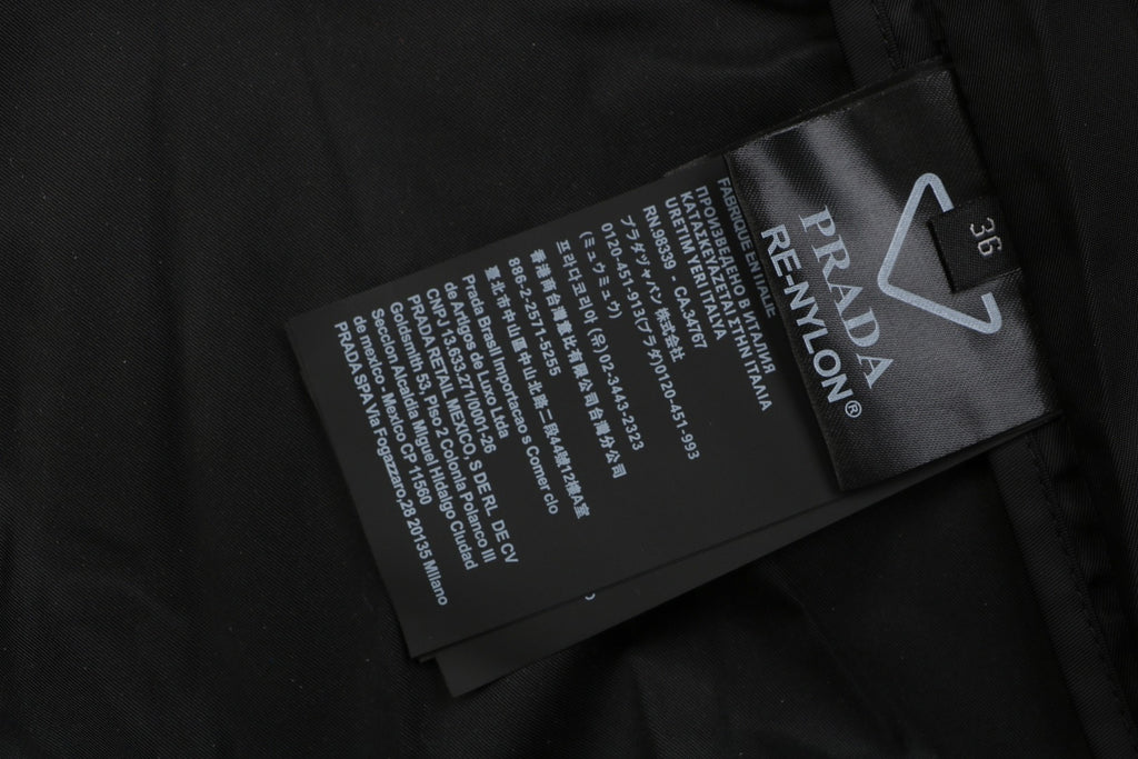 Prada Back Triangle Logo Funnel-Neck Zip Jacket - Black