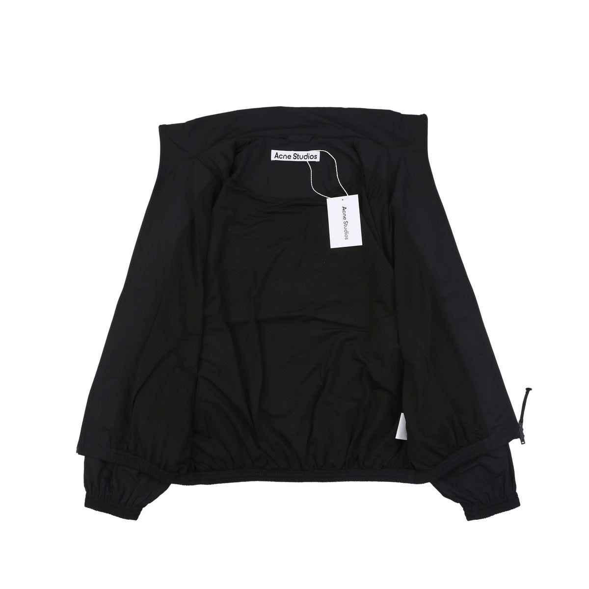 Acne Studios Back '1996' Tonal Embroidered Funnel-Neck Zip Jacket - Black