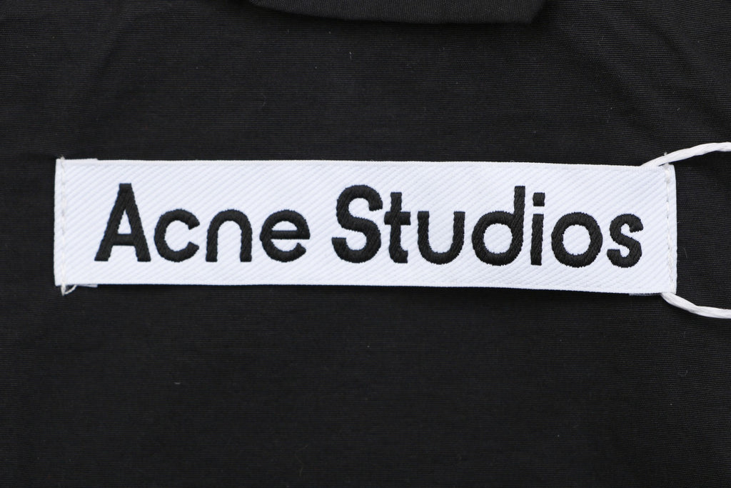 Acne Studios Back '1996' Tonal Embroidered Funnel-Neck Zip Jacket - Black