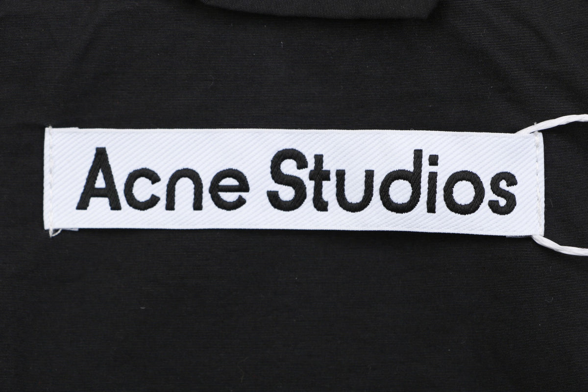 Acne Studios Back '1996' Tonal Embroidered Funnel-Neck Zip Jacket - Black