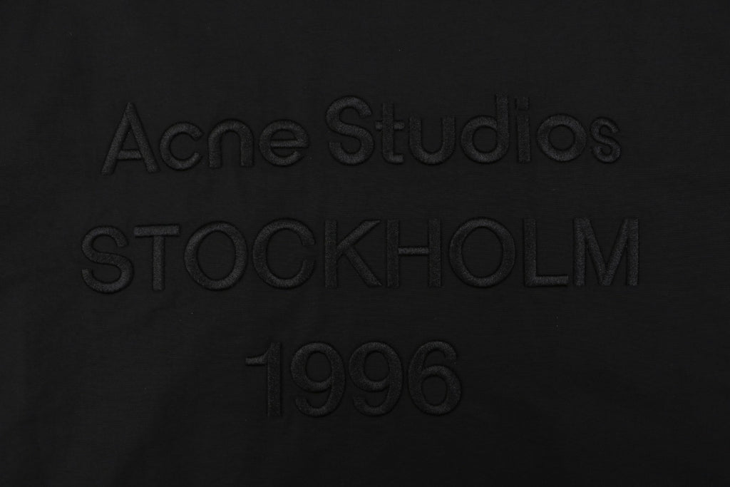 Acne Studios Back '1996' Tonal Embroidered Funnel-Neck Zip Jacket - Black