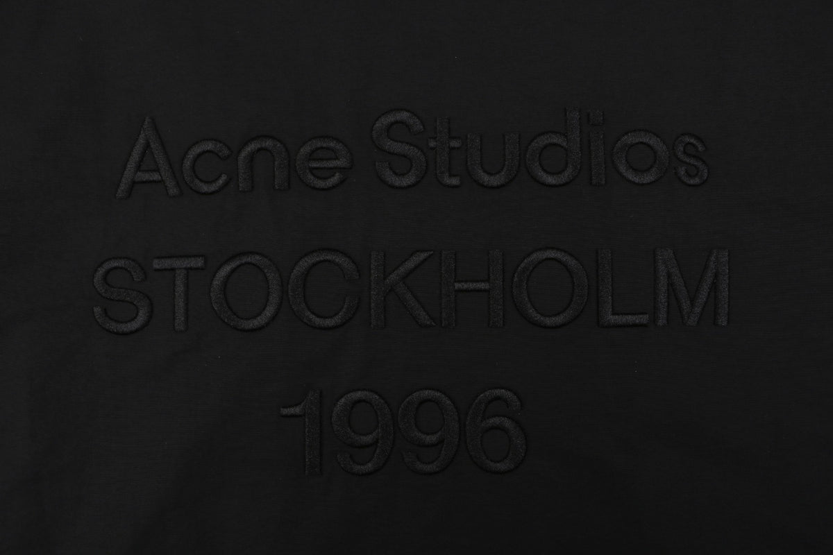 Acne Studios Back '1996' Tonal Embroidered Funnel-Neck Zip Jacket - Black