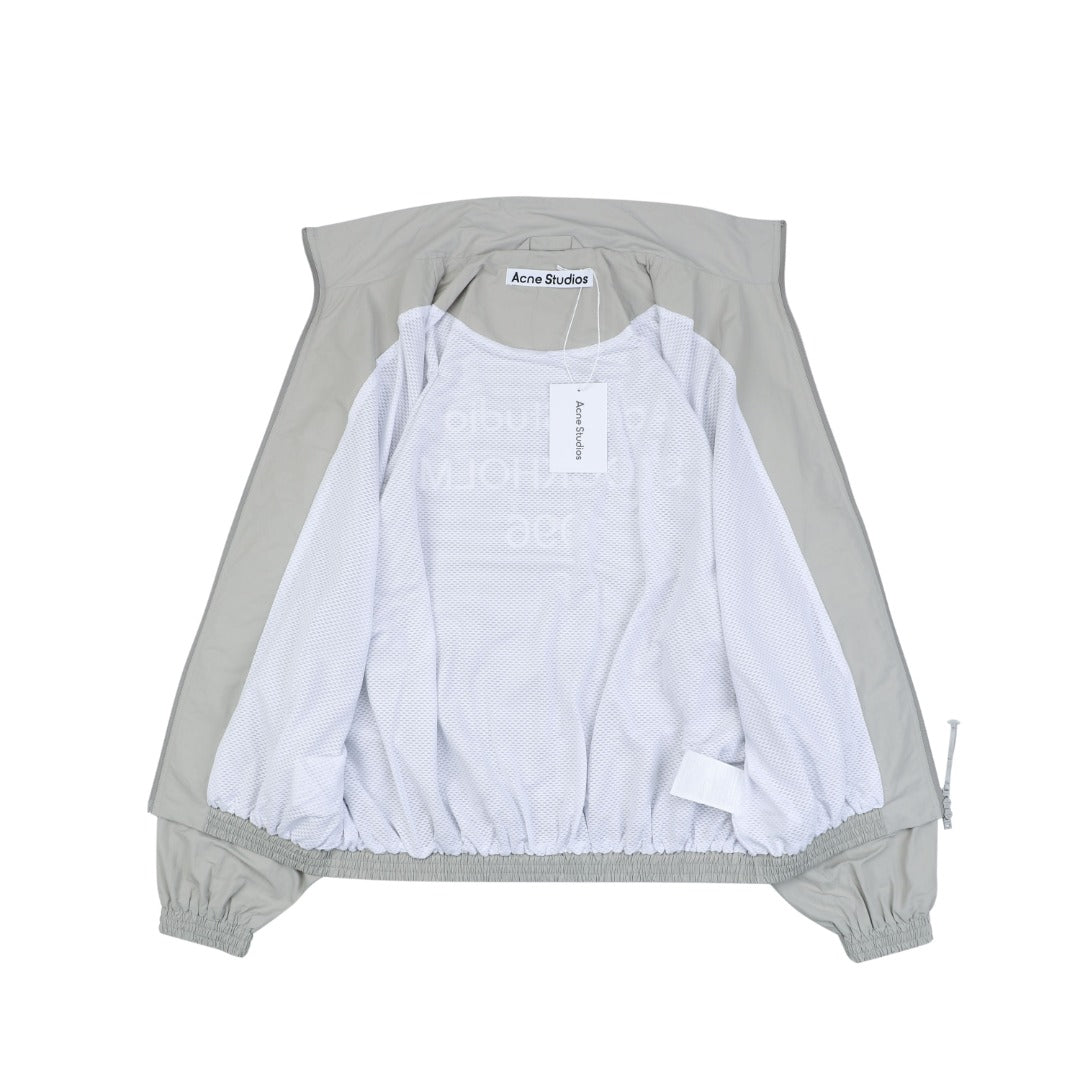 Acne Studios Back 'Acne Studios Stockholm 1996' Tonal Embroidered Funnel-Neck Zip Jacket - Grey