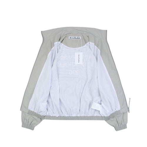 Acne Studios Back 'Acne Studios Stockholm 1996' Tonal Embroidered Funnel-Neck Zip Jacket - Grey