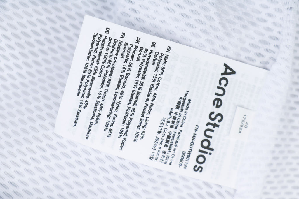Acne Studios Back 'Acne Studios Stockholm 1996' Tonal Embroidered Funnel-Neck Zip Jacket - Grey