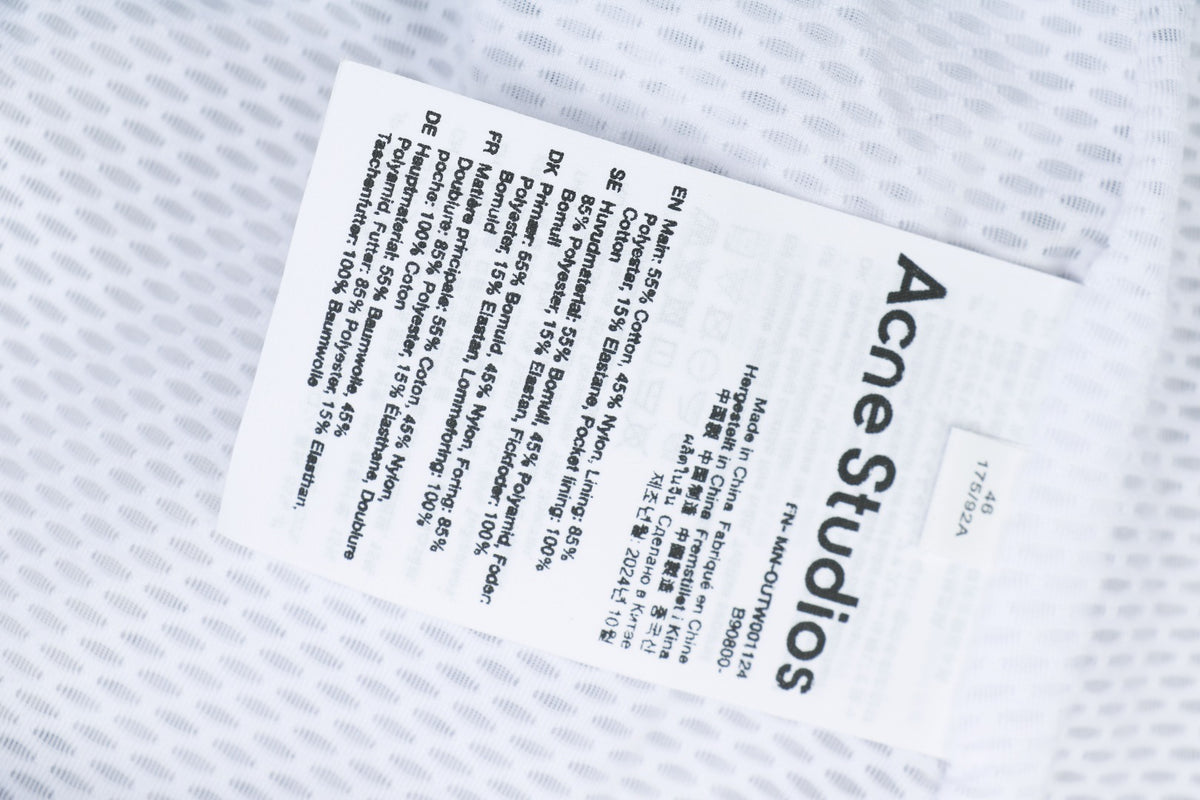 Acne Studios Back 'Acne Studios Stockholm 1996' Tonal Embroidered Funnel-Neck Zip Jacket - Grey