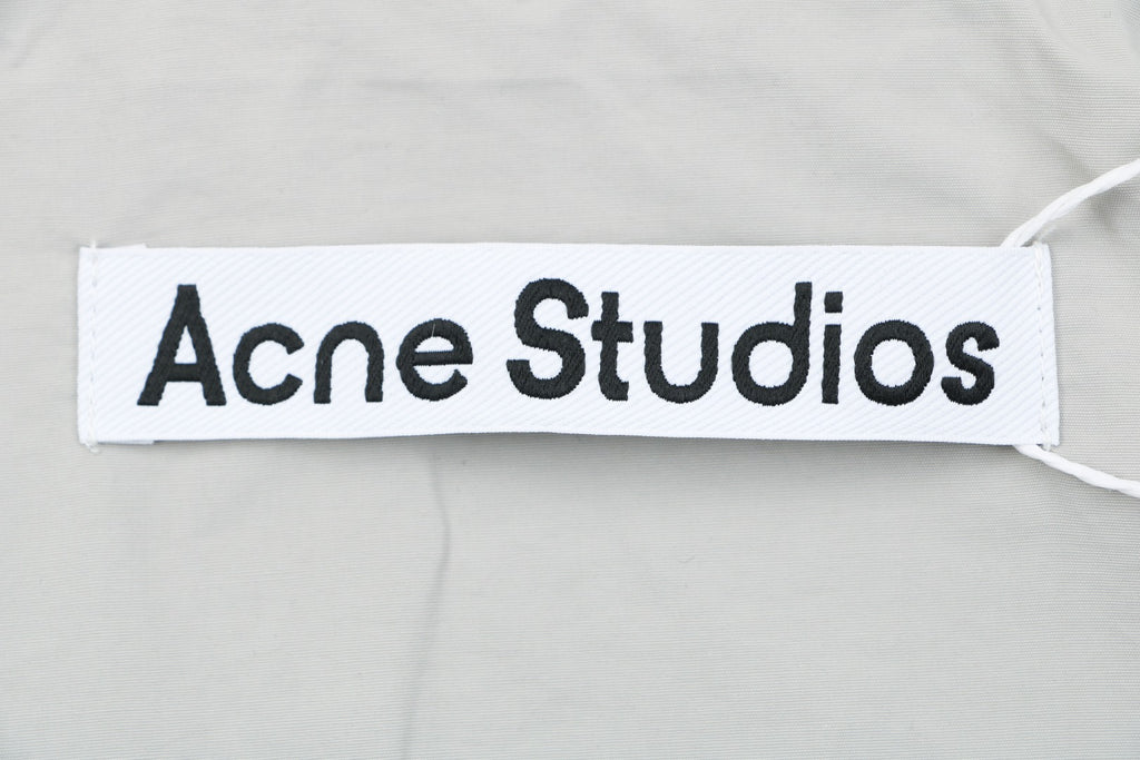 Acne Studios Back 'Acne Studios Stockholm 1996' Tonal Embroidered Funnel-Neck Zip Jacket - Grey