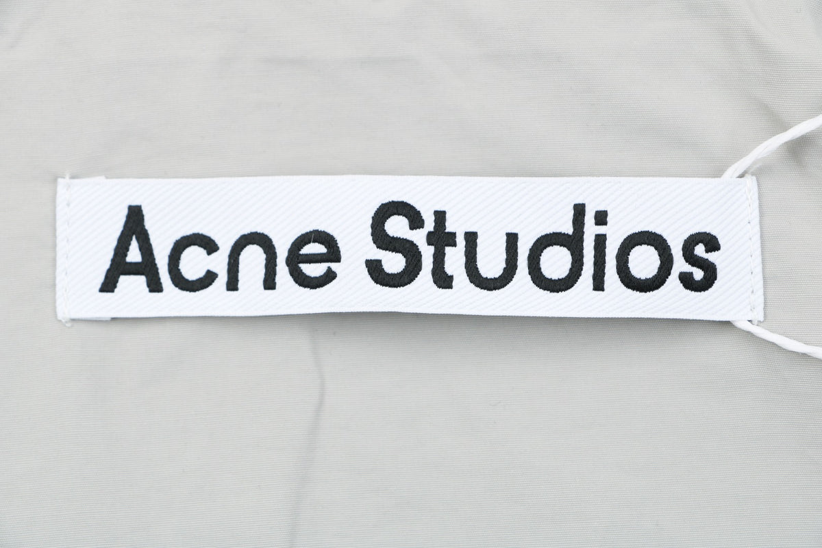 Acne Studios Back 'Acne Studios Stockholm 1996' Tonal Embroidered Funnel-Neck Zip Jacket - Grey