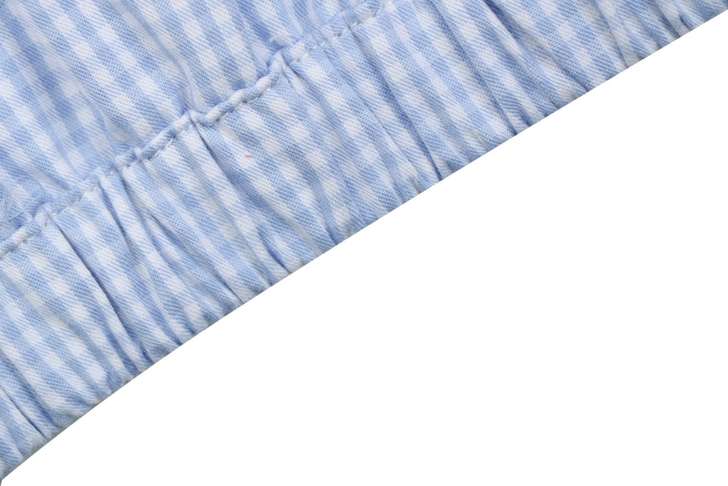 Miu Miu Light Blue Micro-Check Elasticated-Hem Blouson Jacket - Light Blue