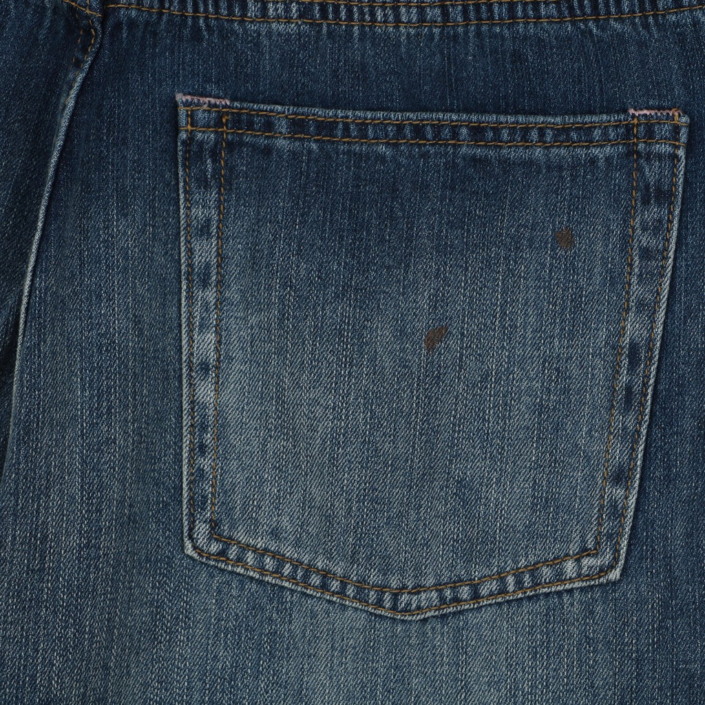 Acne Studios 2021F Ink-Splash Vintage-Wash Wide-Leg Denim Trousers - Indigo