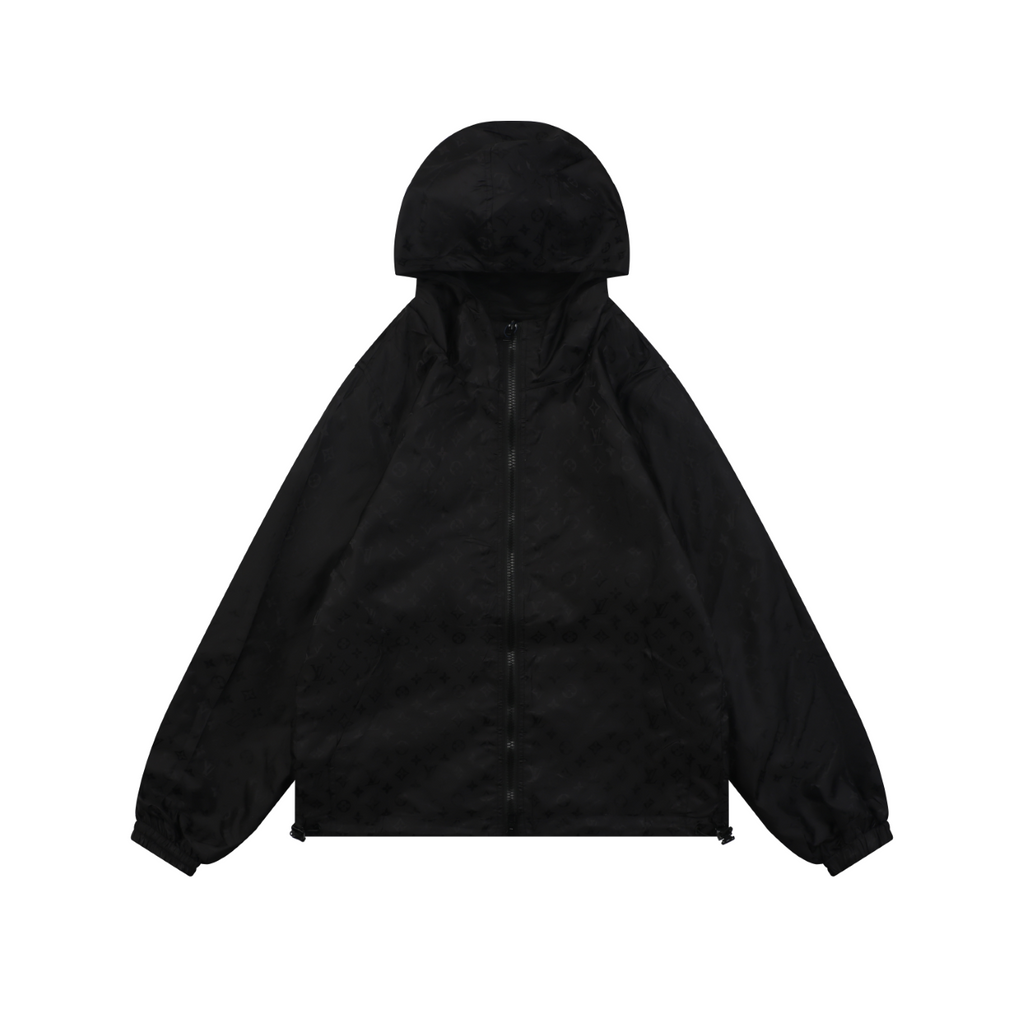 Louis Vuitton Tonal Monogram Reversible Hooded Zip Jacket - Black
