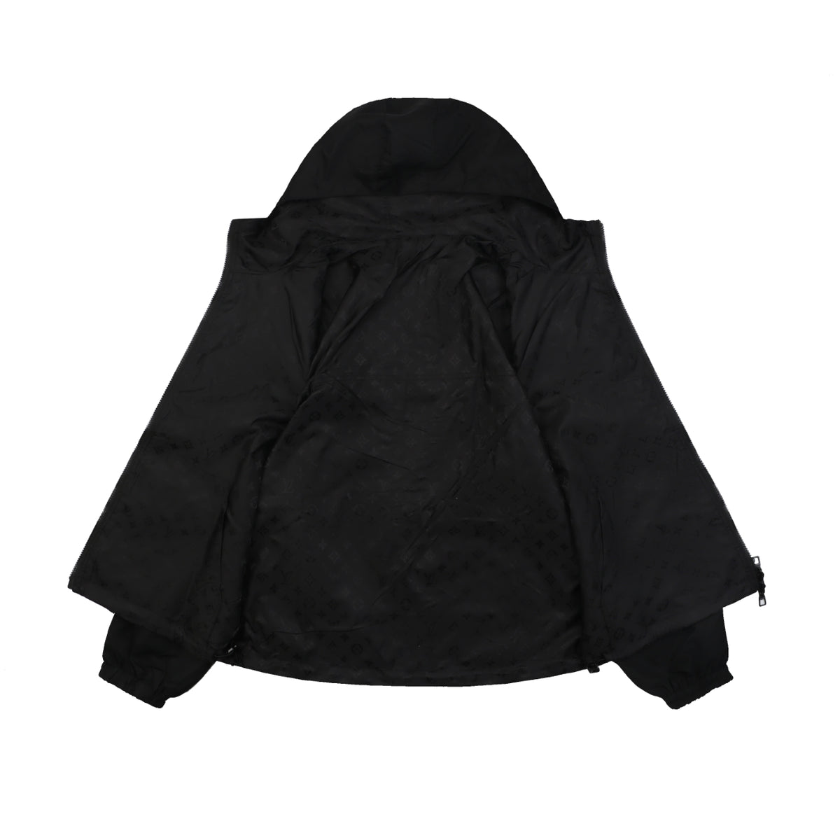 Louis Vuitton Tonal Monogram Reversible Hooded Zip Jacket - Black