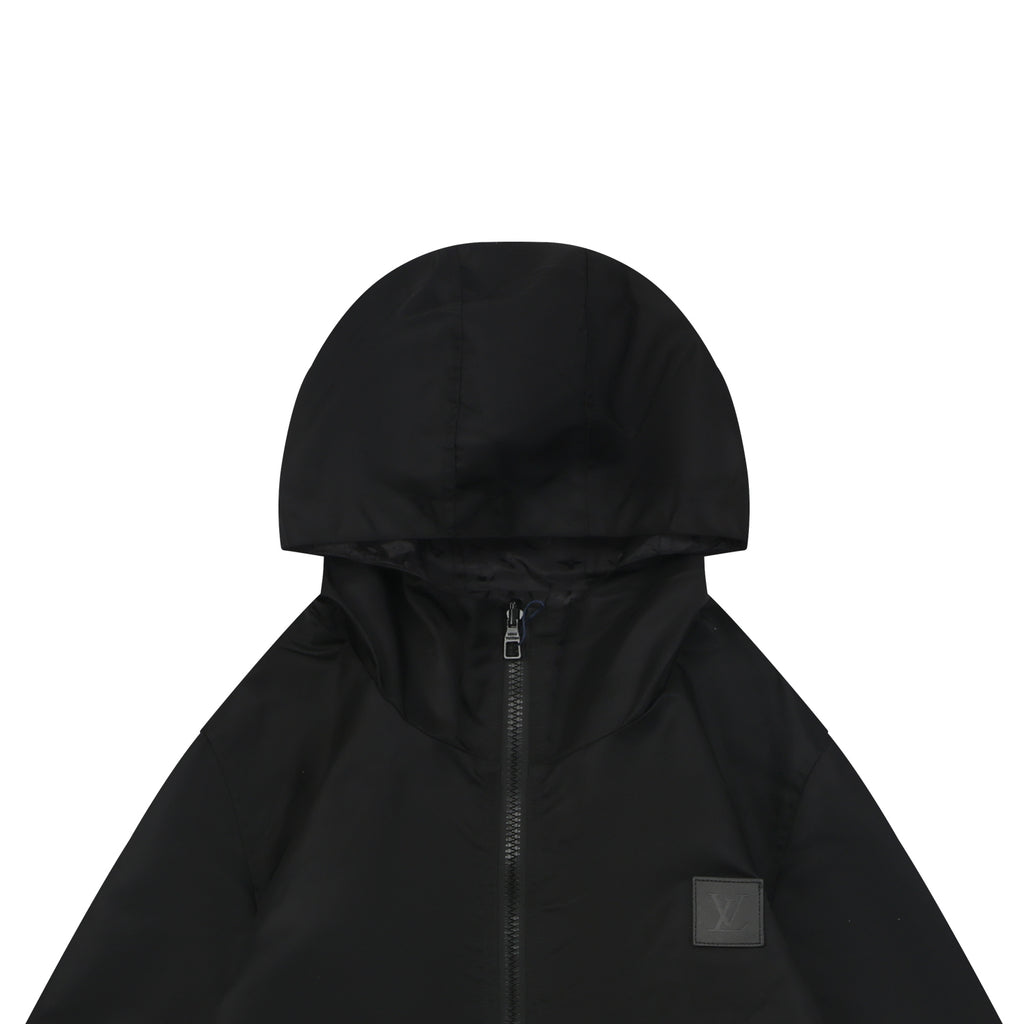 Louis Vuitton Tonal Monogram Reversible Hooded Zip Jacket - Black