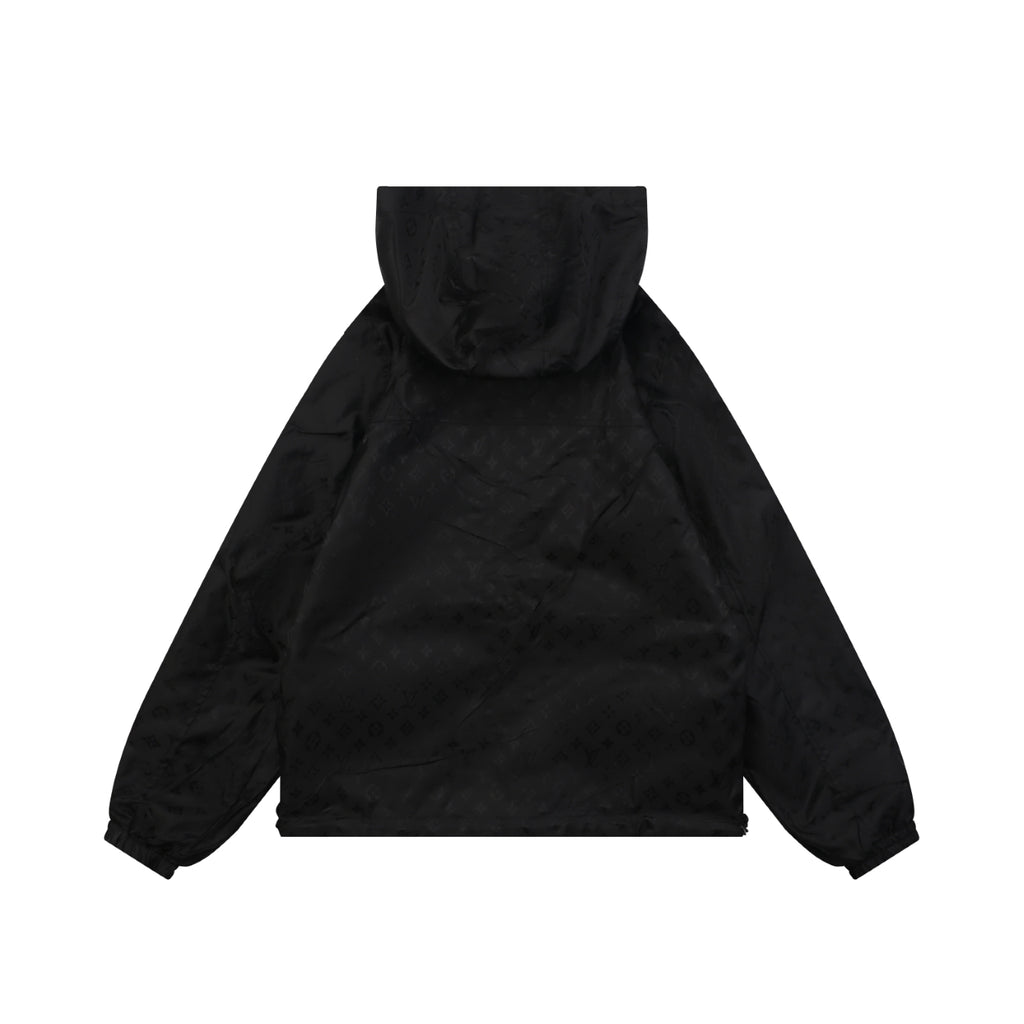 Louis Vuitton Tonal Monogram Reversible Hooded Zip Jacket - Black