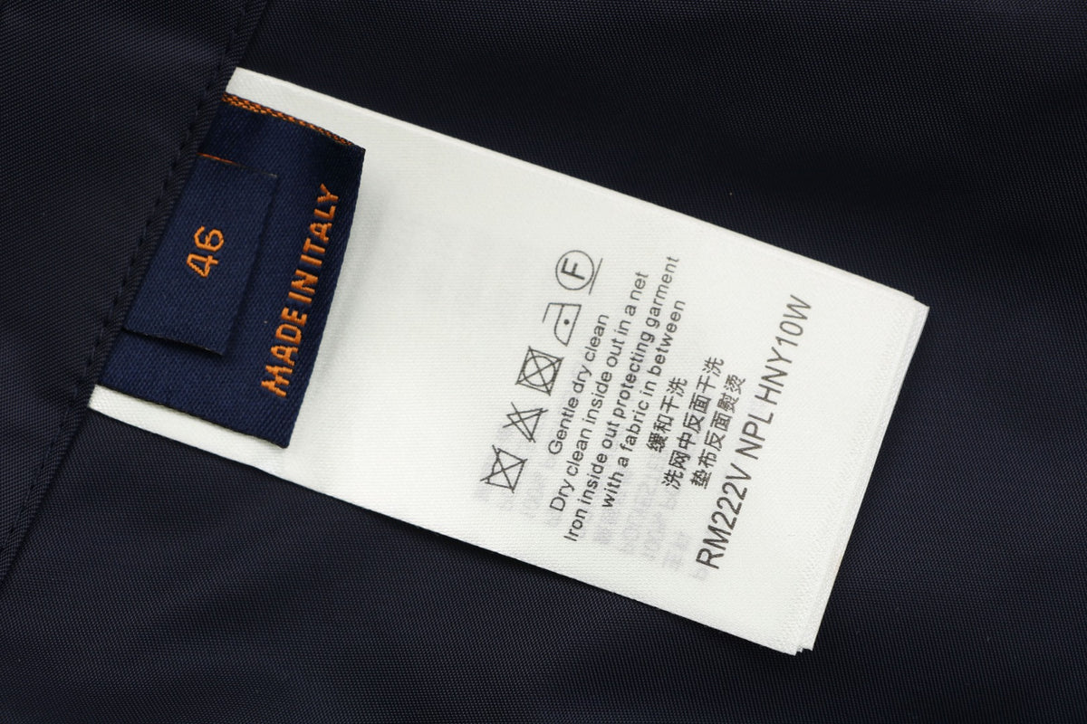 Louis Vuitton Tonal Monogram Reversible Hooded Zip Jacket - Navy