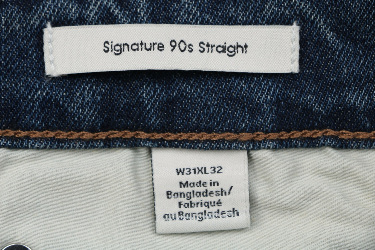 Calvin Klein YJ1475 Vintage-Wash Straight-Leg Denim Trousers - Light Grey-Blue