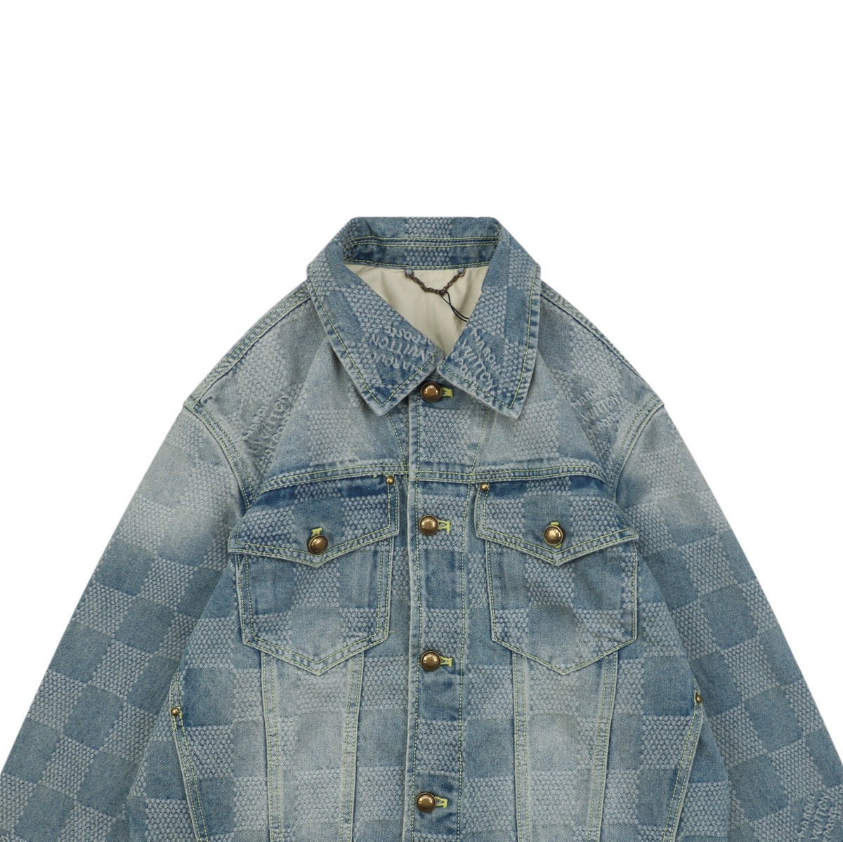 Louis Vuitton Washed Blue Damier-Jacquard Denim Trucker Jacket - Washed Blue