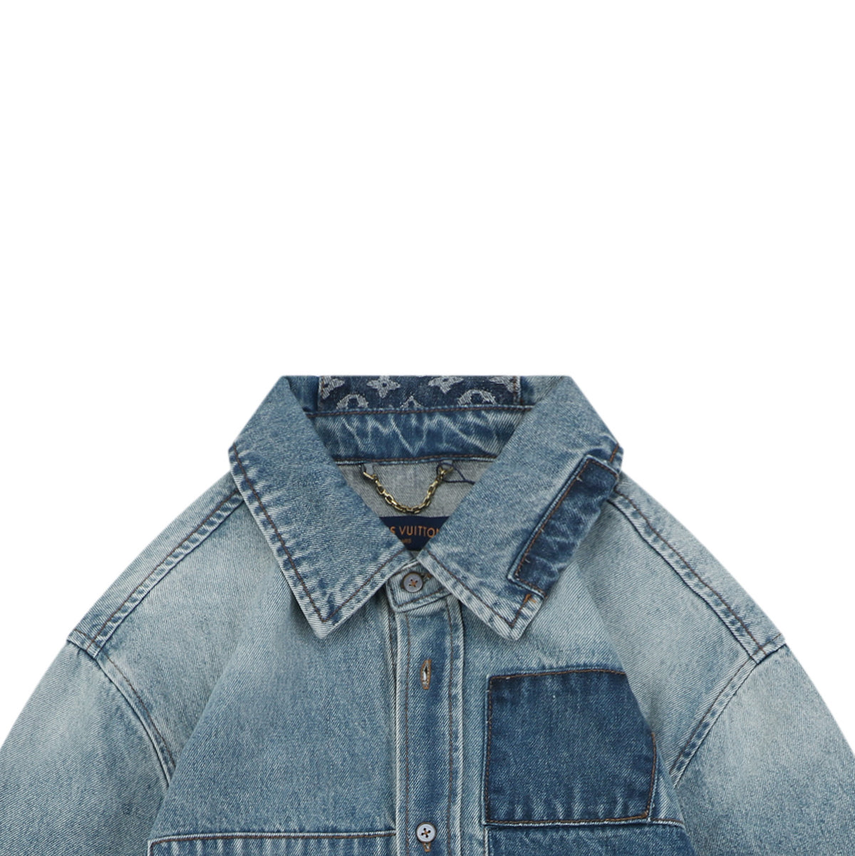 Louis Vuitton Washed Blue Patchwork Denim Shirt Jacket - Washed Blue