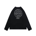 Stone Island Distressed Compass Badge Graphic Long-Sleeve T-Shirt - Black