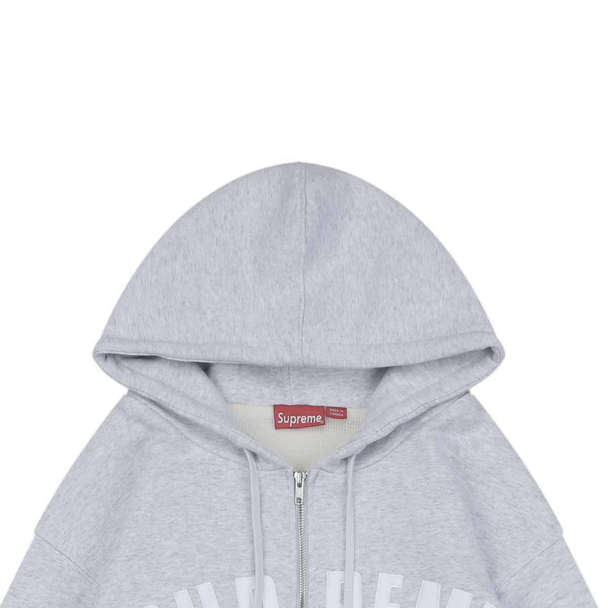 Supreme SS25 Arch Logo Appliqué Zip Hoodie - Light Grey