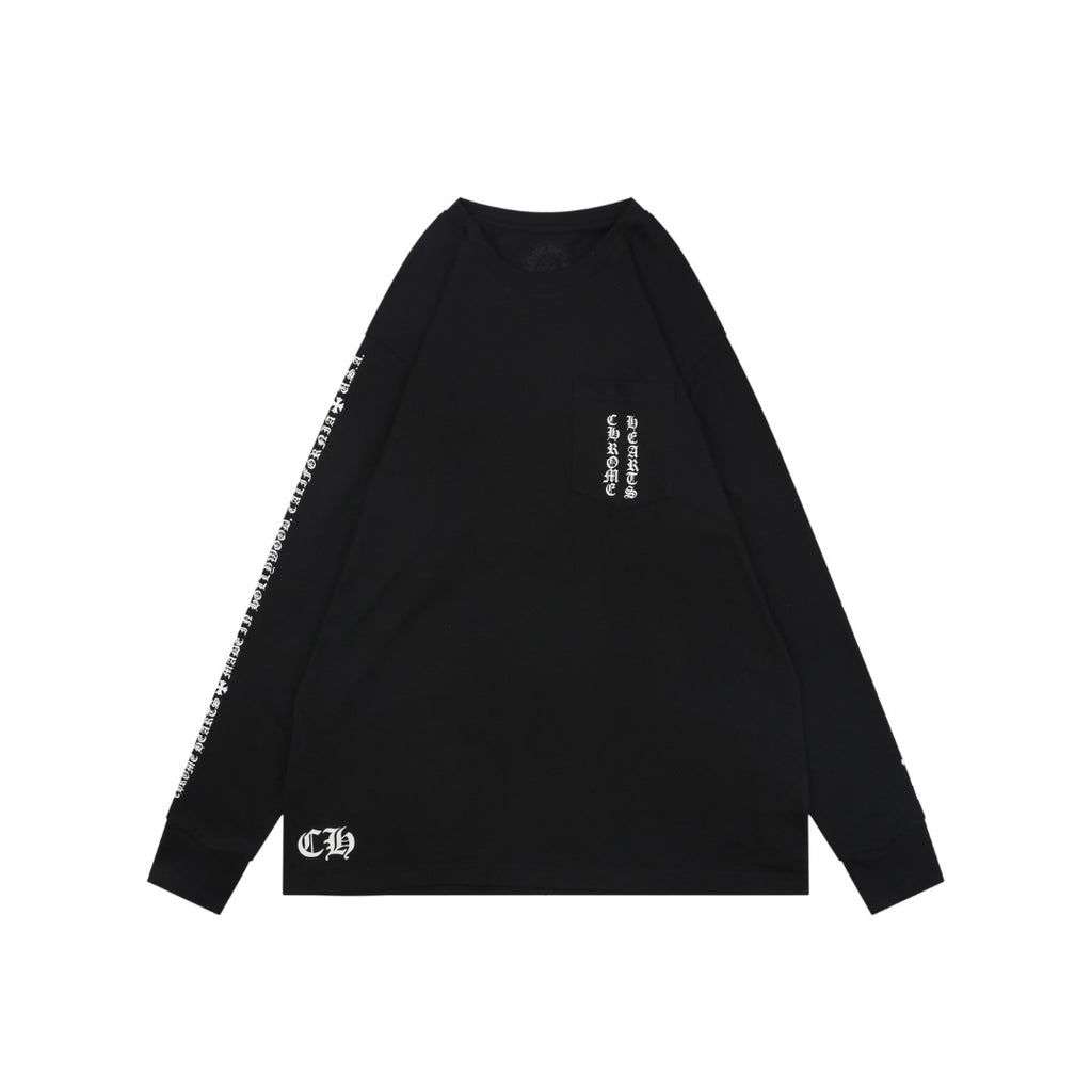 Chrome Hearts Oversized Floral Cross Graphic Long-Sleeve T-Shirt - Black