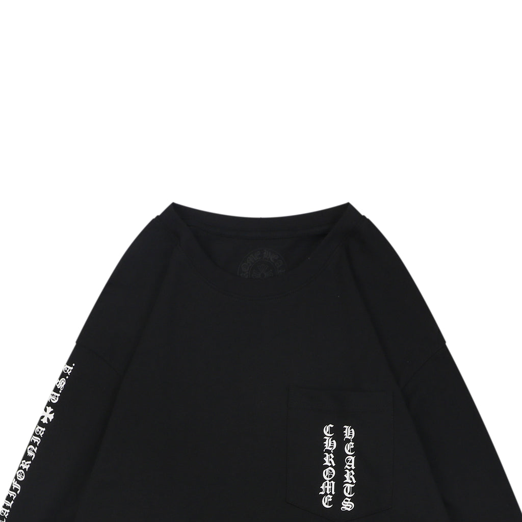 Chrome Hearts Oversized Floral Cross Graphic Long-Sleeve T-Shirt - Black