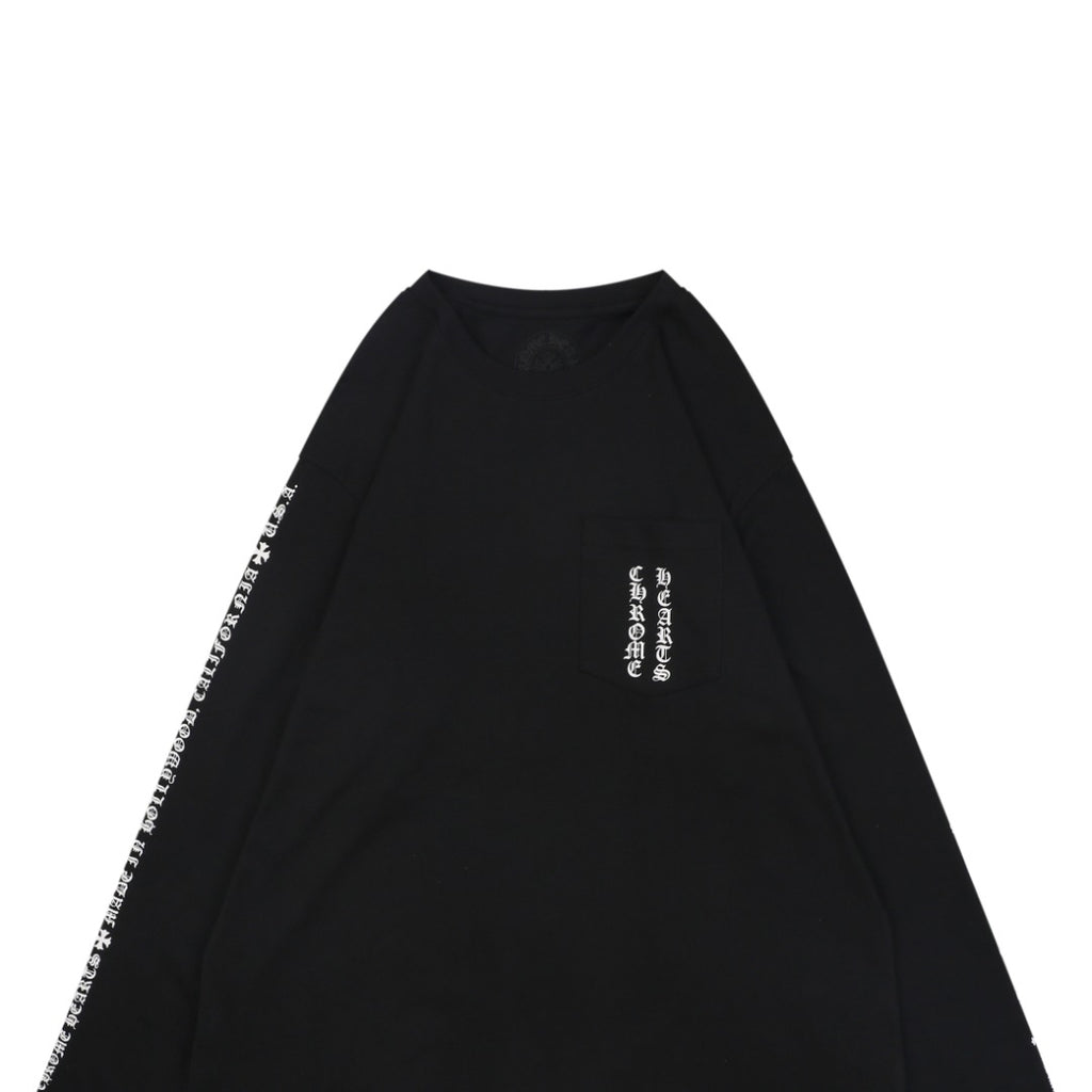 Chrome Hearts Oversized Floral Cross Graphic Long-Sleeve T-Shirt - Black