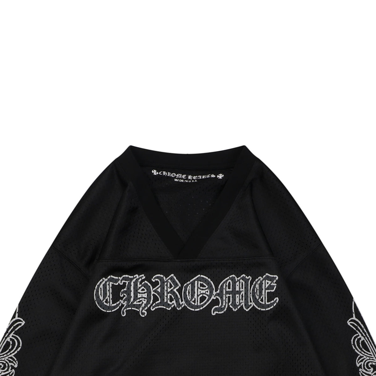 Chrome Hearts Glitter Sanskrit Scroll Ice Hockey Long-Sleeve T-Shirt - Black