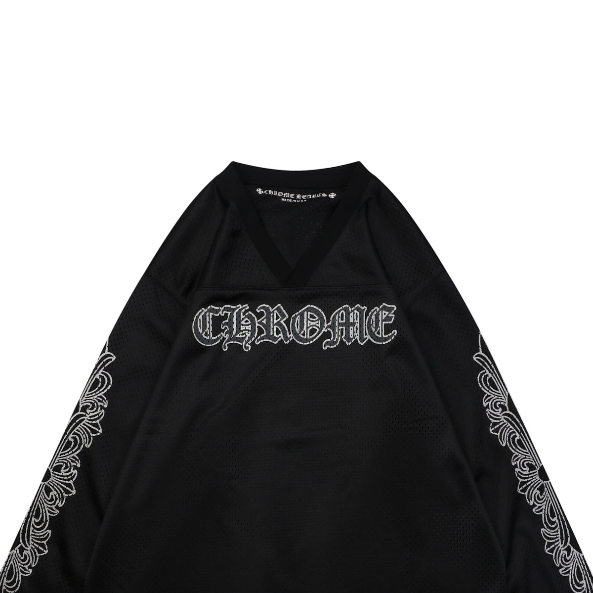Chrome Hearts Glitter Sanskrit Scroll Ice Hockey Long-Sleeve T-Shirt - Black