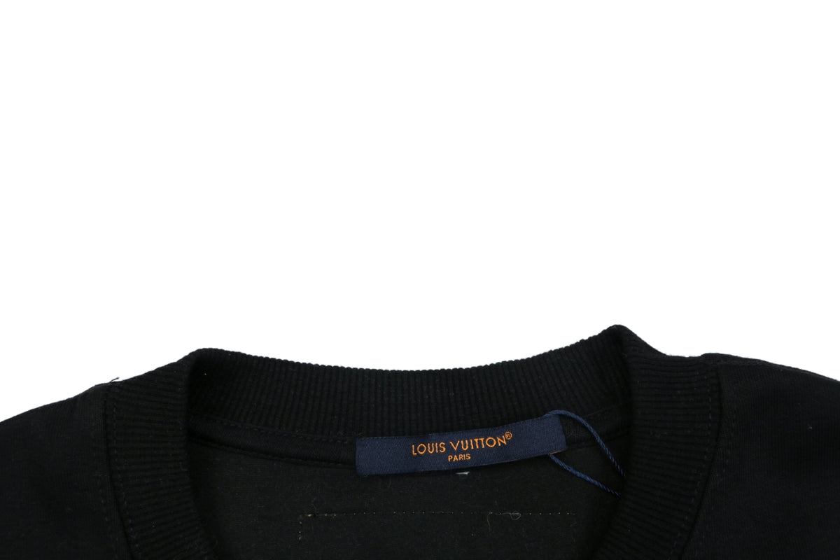 Louis Vuitton Hand-Painted Graffiti Monogram Lettering Crewneck Sweatshirt - Black