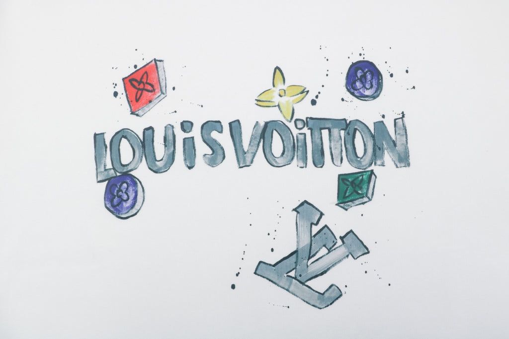 Louis Vuitton Watercolour Sketch Monogram Graphic Crewneck Sweatshirt - White