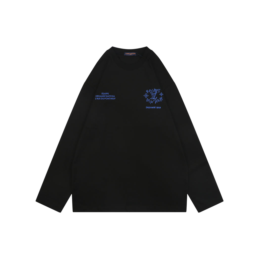 Louis Vuitton Rocky's Matcha Dreamin' Man Slogan Print Long-Sleeve T-Shirt - Black