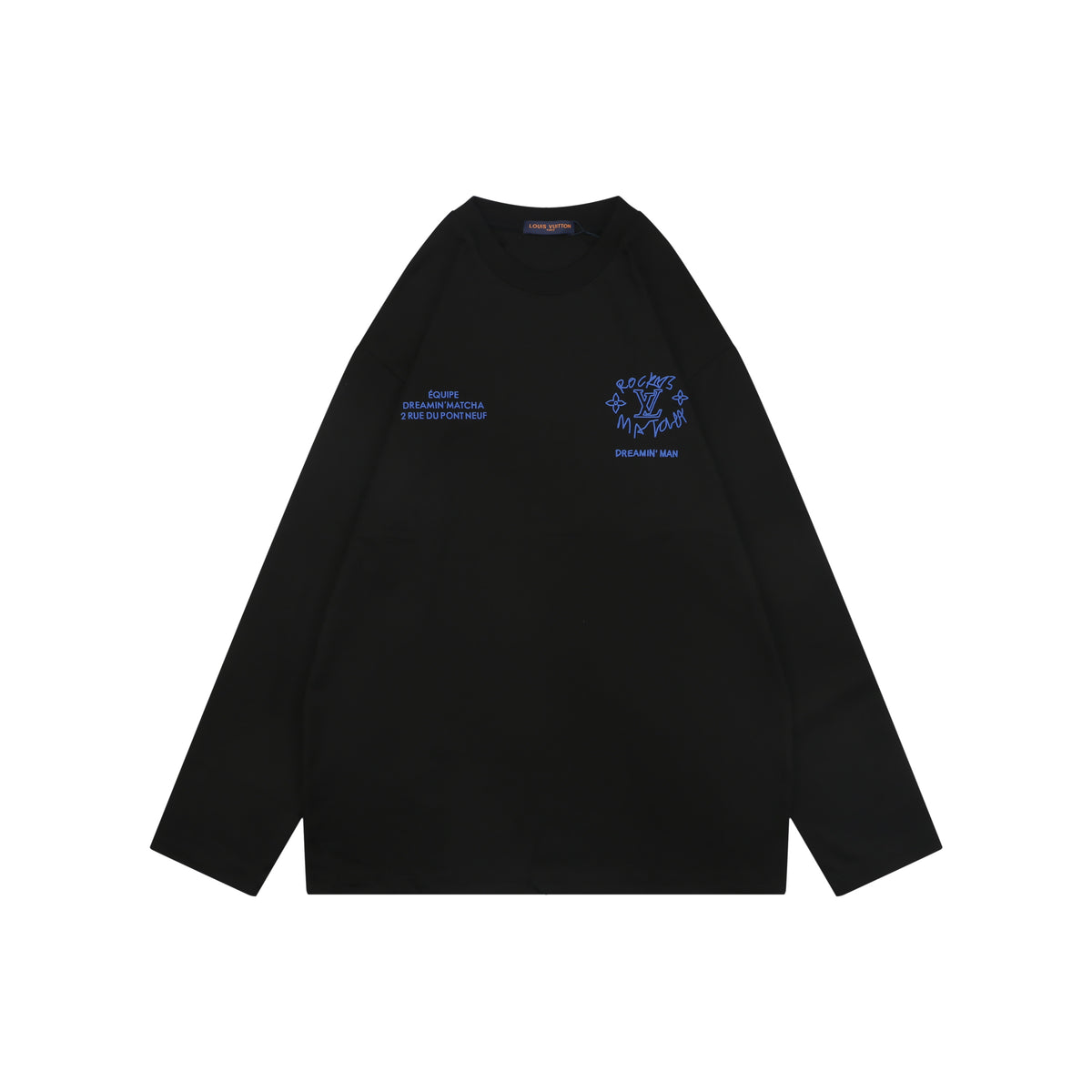 Louis Vuitton Rocky's Matcha Dreamin' Man Slogan Print Long-Sleeve T-Shirt - Black