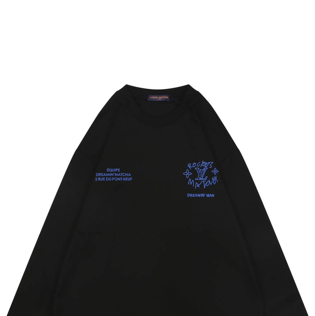 Louis Vuitton Rocky's Matcha Dreamin' Man Slogan Print Long-Sleeve T-Shirt - Black