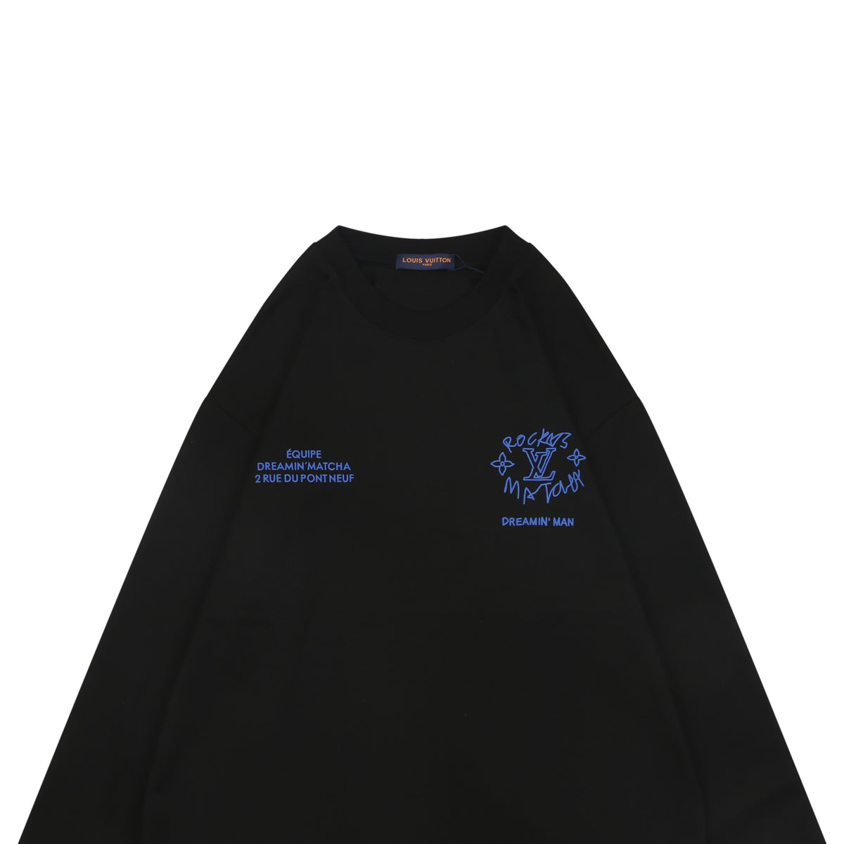 Louis Vuitton Rocky's Matcha Dreamin' Man Slogan Print Long-Sleeve T-Shirt - Black