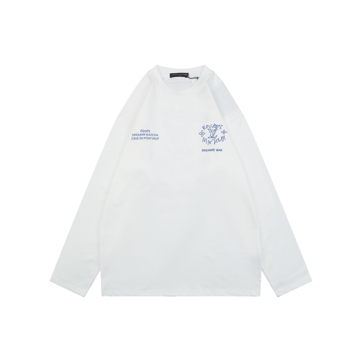 Louis Vuitton Rocky's Matcha Dreamin' Man Slogan Print Long-Sleeve T-Shirt - White