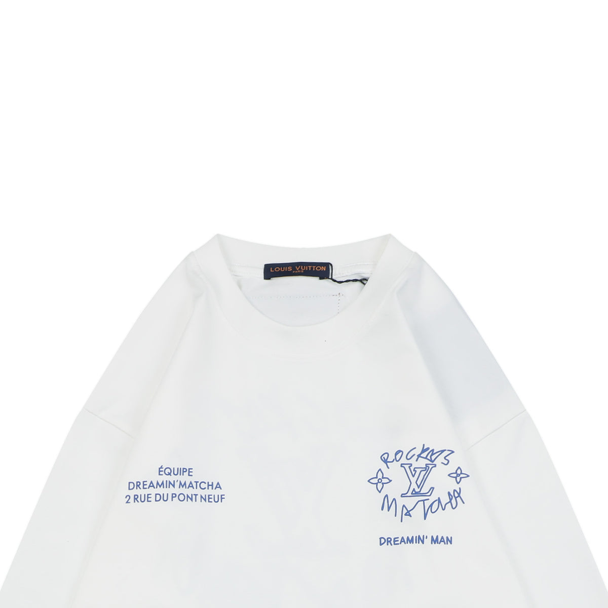 Louis Vuitton Rocky's Matcha Dreamin' Man Slogan Print Long-Sleeve T-Shirt - White