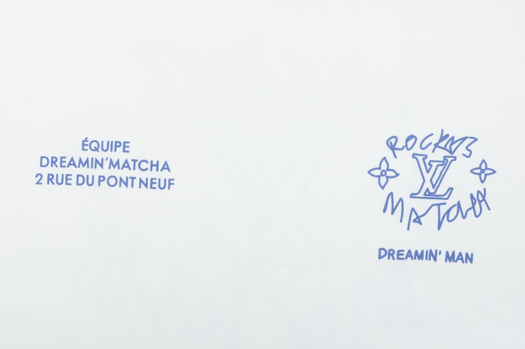 Louis Vuitton Rocky's Matcha Dreamin' Man Slogan Print Long-Sleeve T-Shirt - White