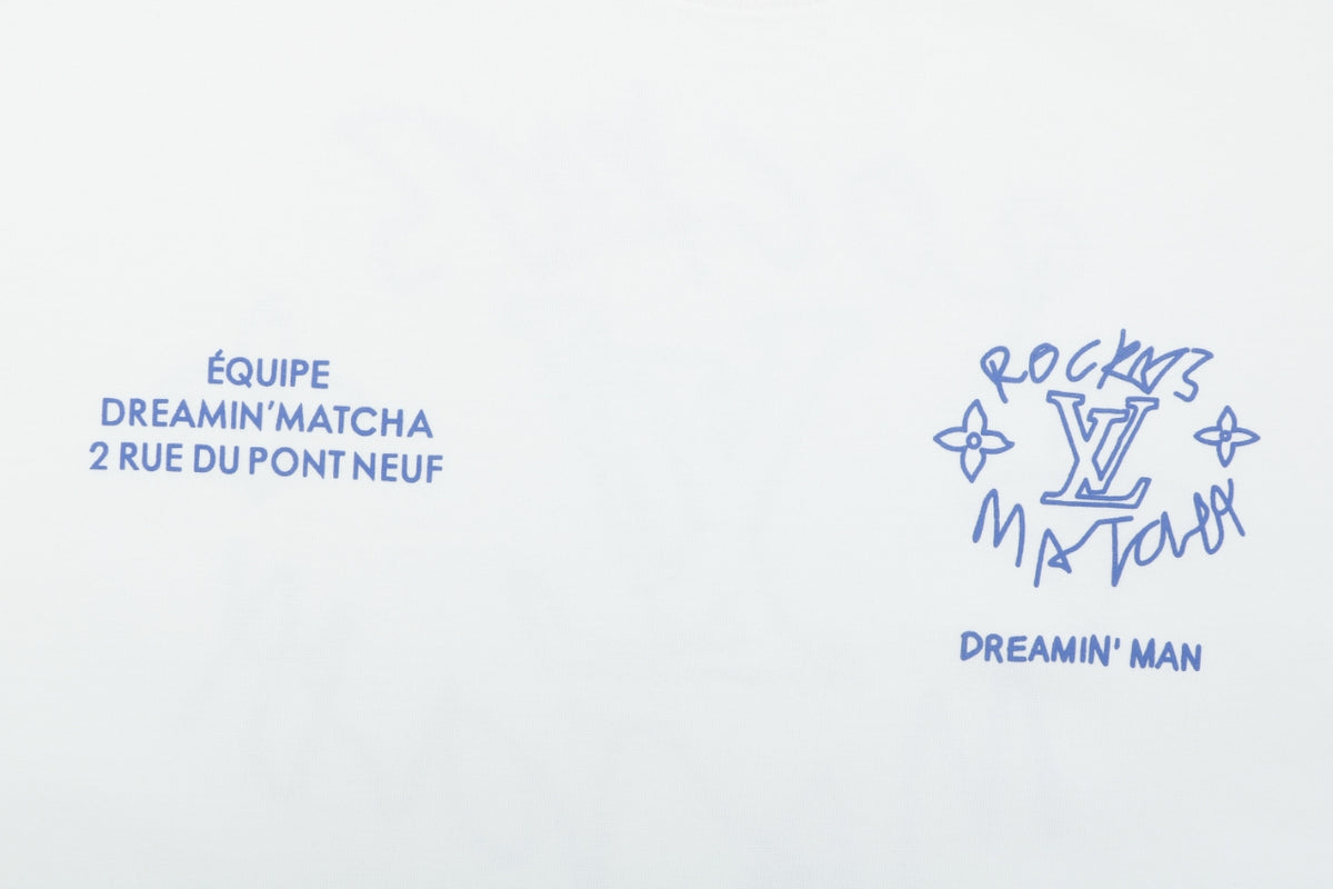 Louis Vuitton Rocky's Matcha Dreamin' Man Slogan Print Long-Sleeve T-Shirt - White