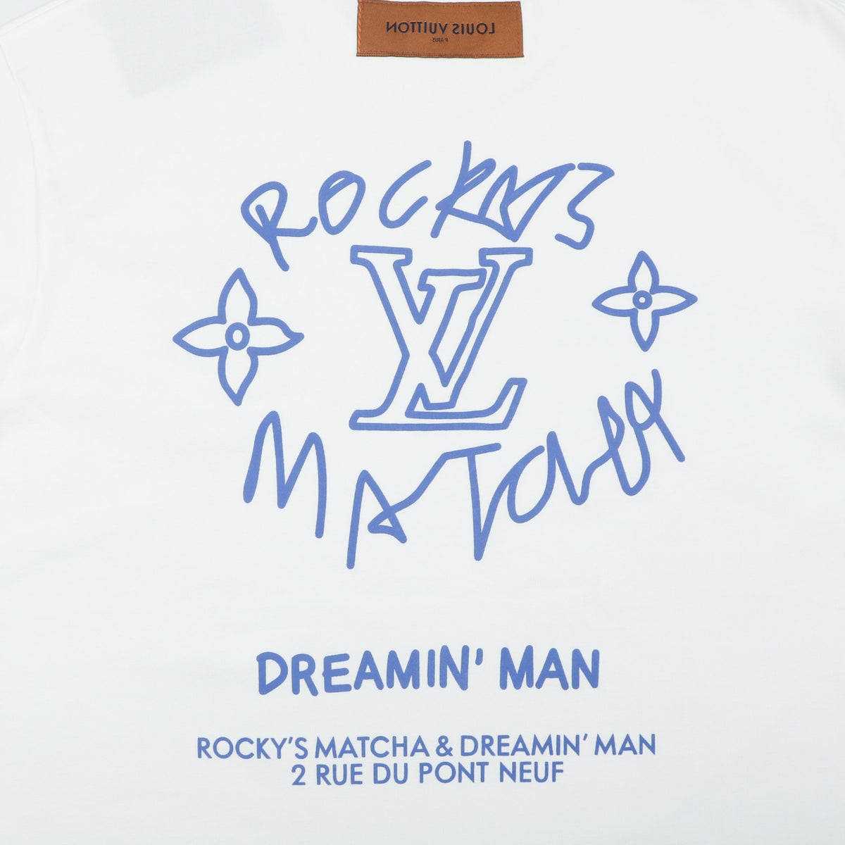 Louis Vuitton Rocky's Matcha Dreamin' Man Slogan Print Long-Sleeve T-Shirt - White