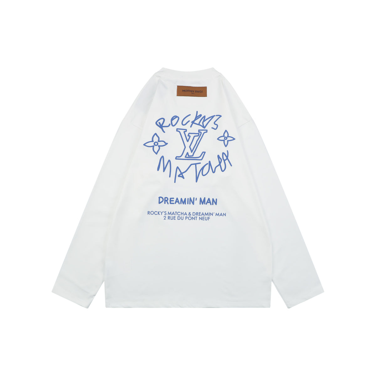 Louis Vuitton Rocky's Matcha Dreamin' Man Slogan Print Long-Sleeve T-Shirt - White