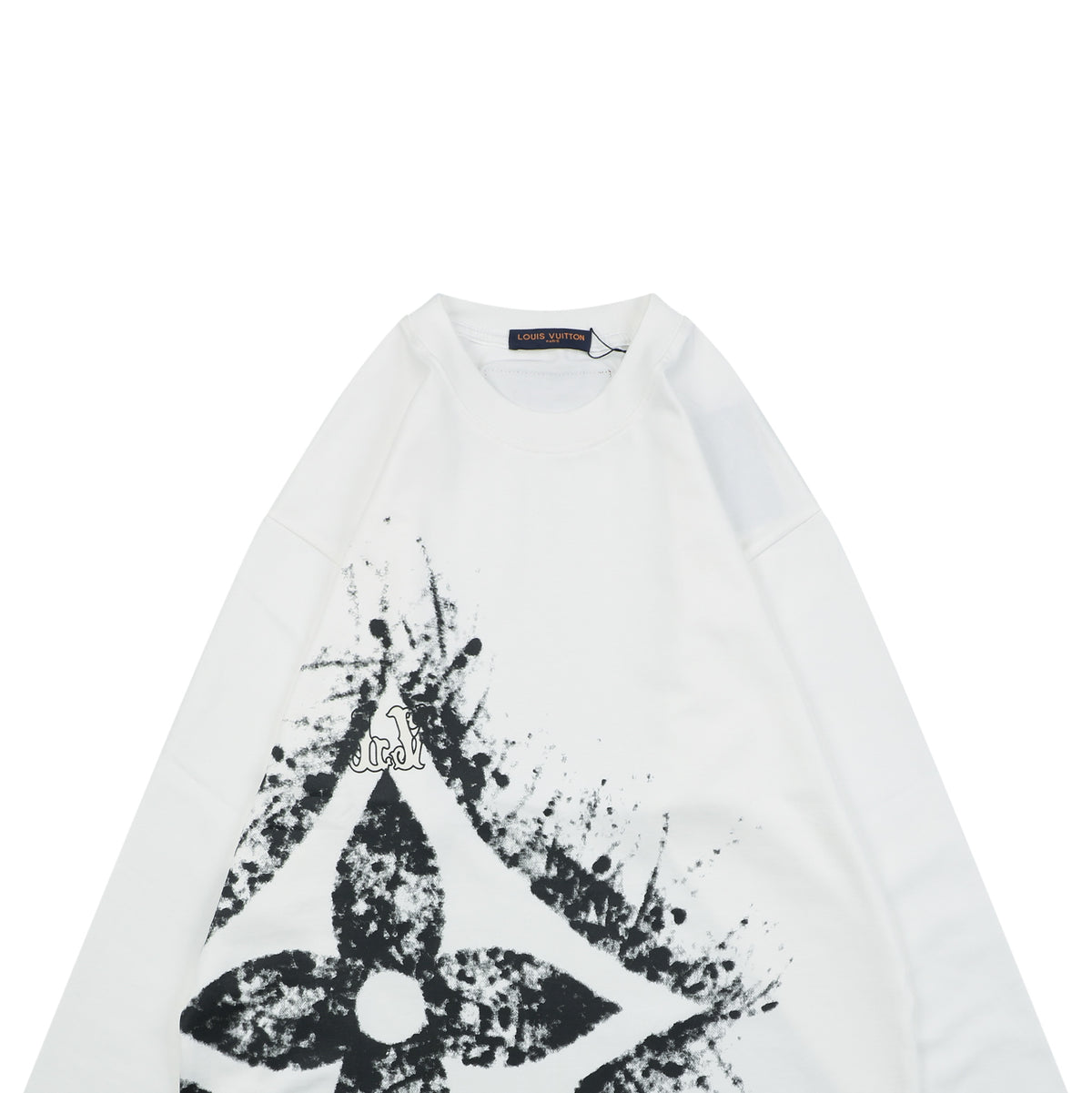 Louis Vuitton Spray-Paint Monogram Flower Oversized Long-Sleeve T-Shirt - White