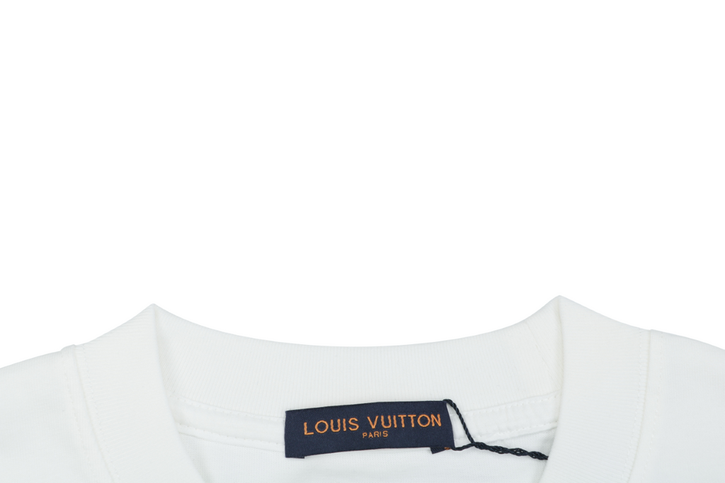 Louis Vuitton Gradient Monogram Signature Flocked Lettering Long-Sleeve T-Shirt - White