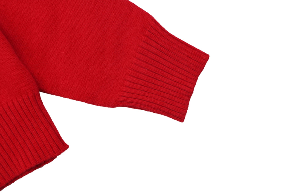 AMI Paris Ami de Cœur Heart Logo Crewneck Cardigan - Red