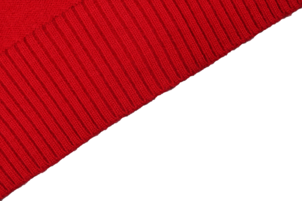 AMI Paris Ami de Cœur Heart Logo Crewneck Cardigan - Red