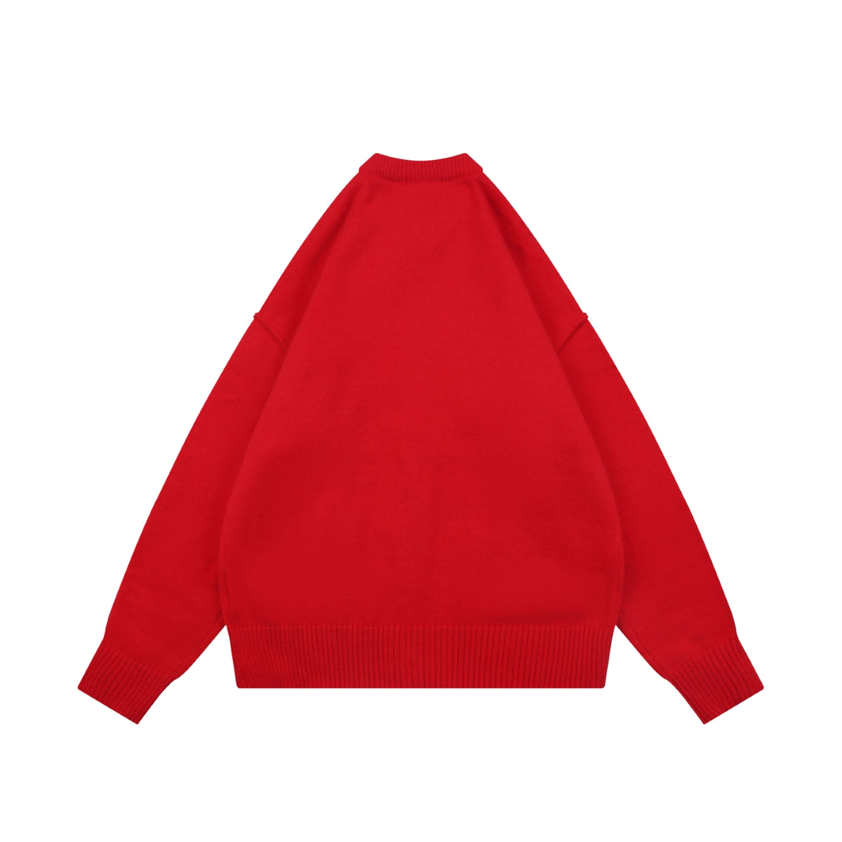 AMI Paris Ami de Cœur Heart Logo Crewneck Cardigan - Red